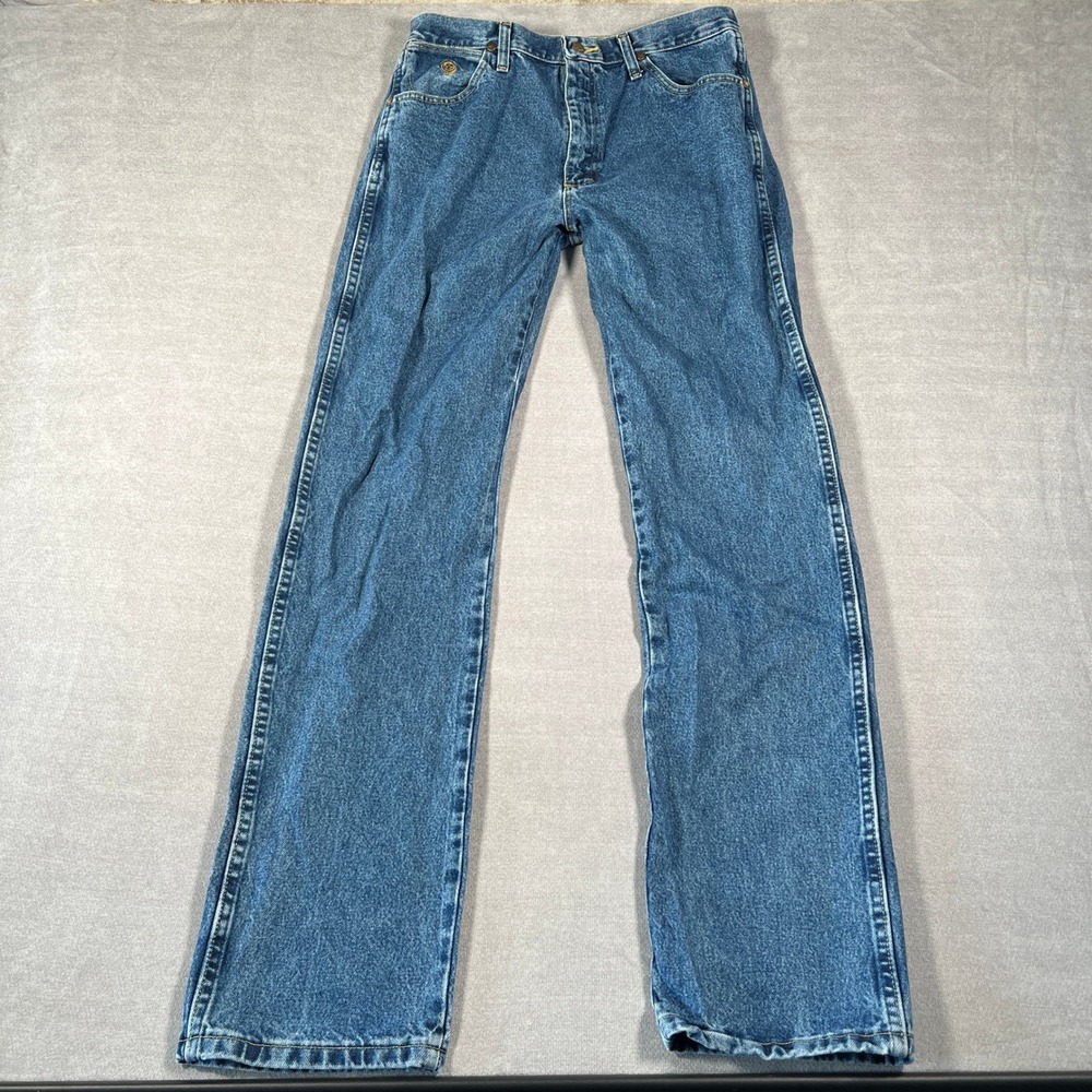 Wrangler George Strait Cowboy Cut Mid Rise Jeans Mens 34x36 Blue Cotton Denim